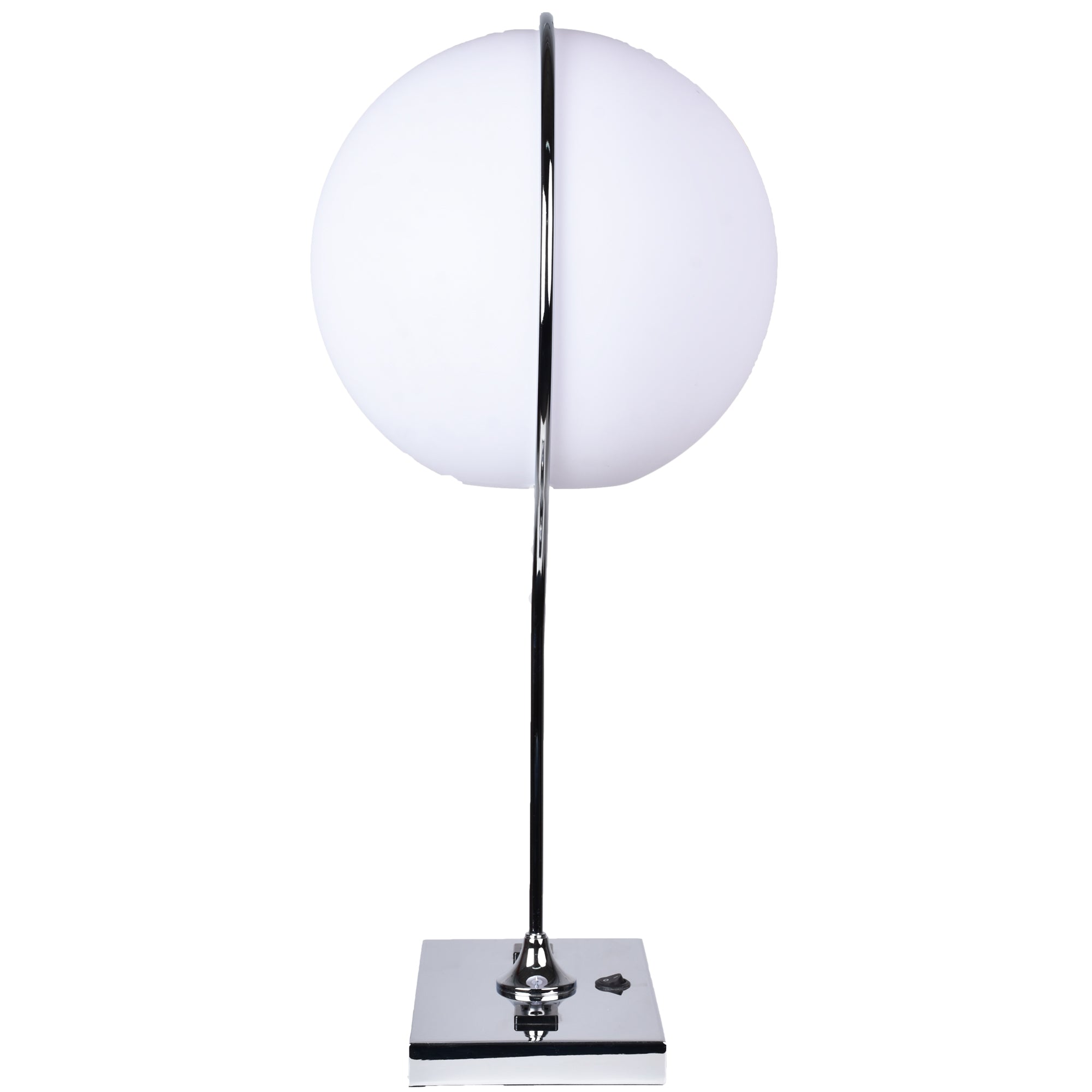 Globo Table Lamp with 2 Outlets, Chrome, LED-Table Lamp-DECOROLALA