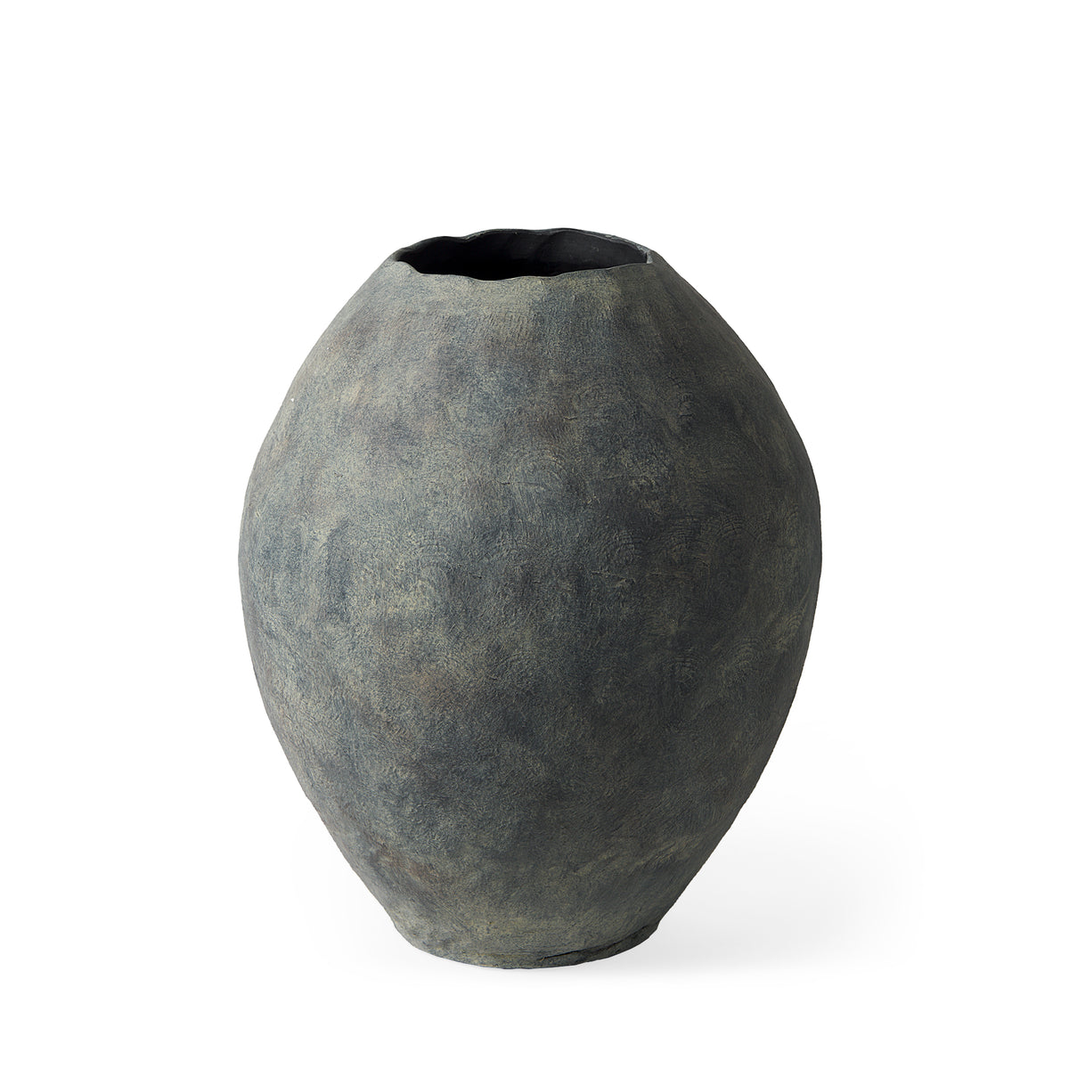 Gobi 16L x 20H Small Gray Ceramic Oval Vase-Vase-DECOROLALA