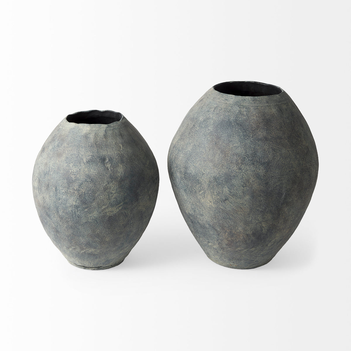 Gobi 16L x 20H Small Gray Ceramic Oval Vase-Vase-DECOROLALA