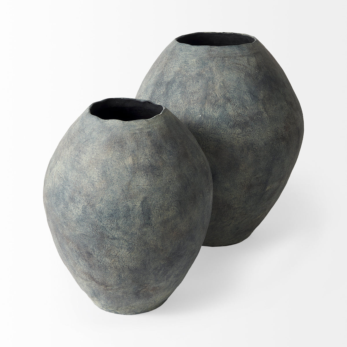 Gobi 16L x 20H Small Gray Ceramic Oval Vase-Vase-DECOROLALA