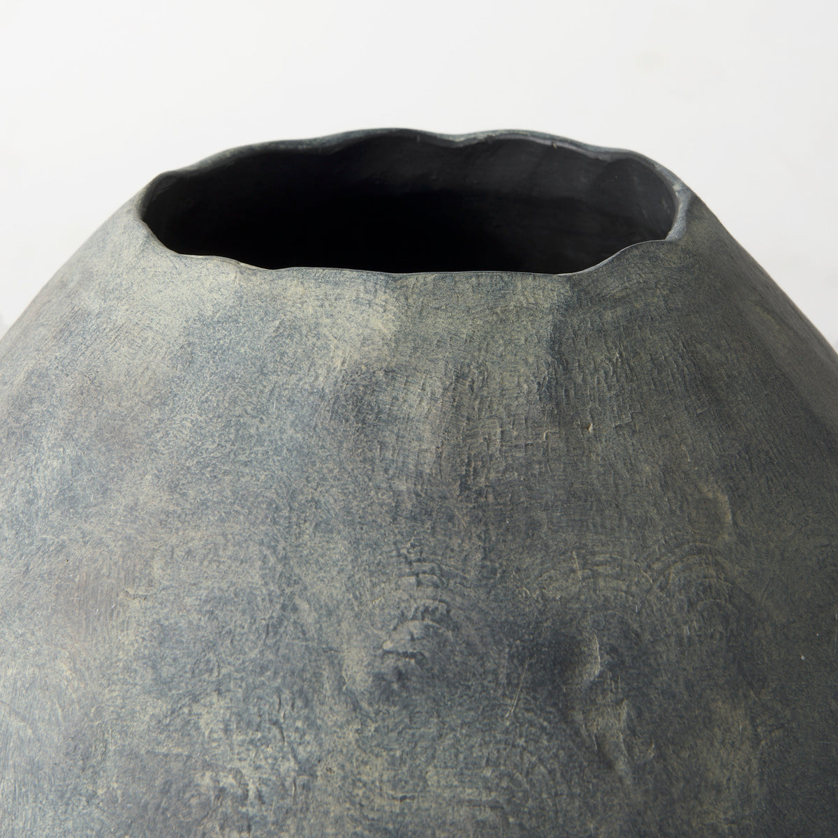 Gobi 16L x 20H Small Gray Ceramic Oval Vase-Vase-DECOROLALA