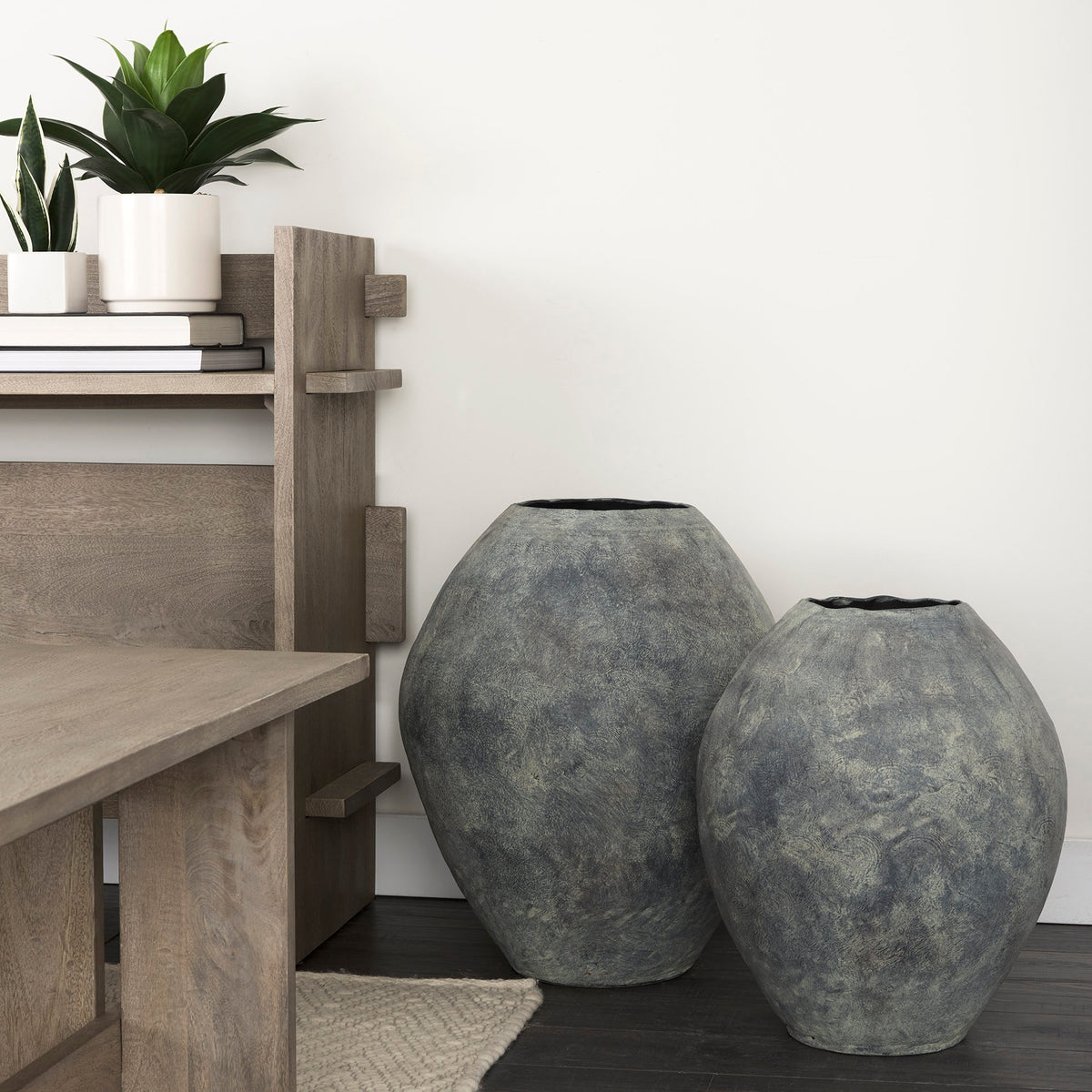 Gobi 16L x 20H Small Gray Ceramic Oval Vase-Vase-DECOROLALA