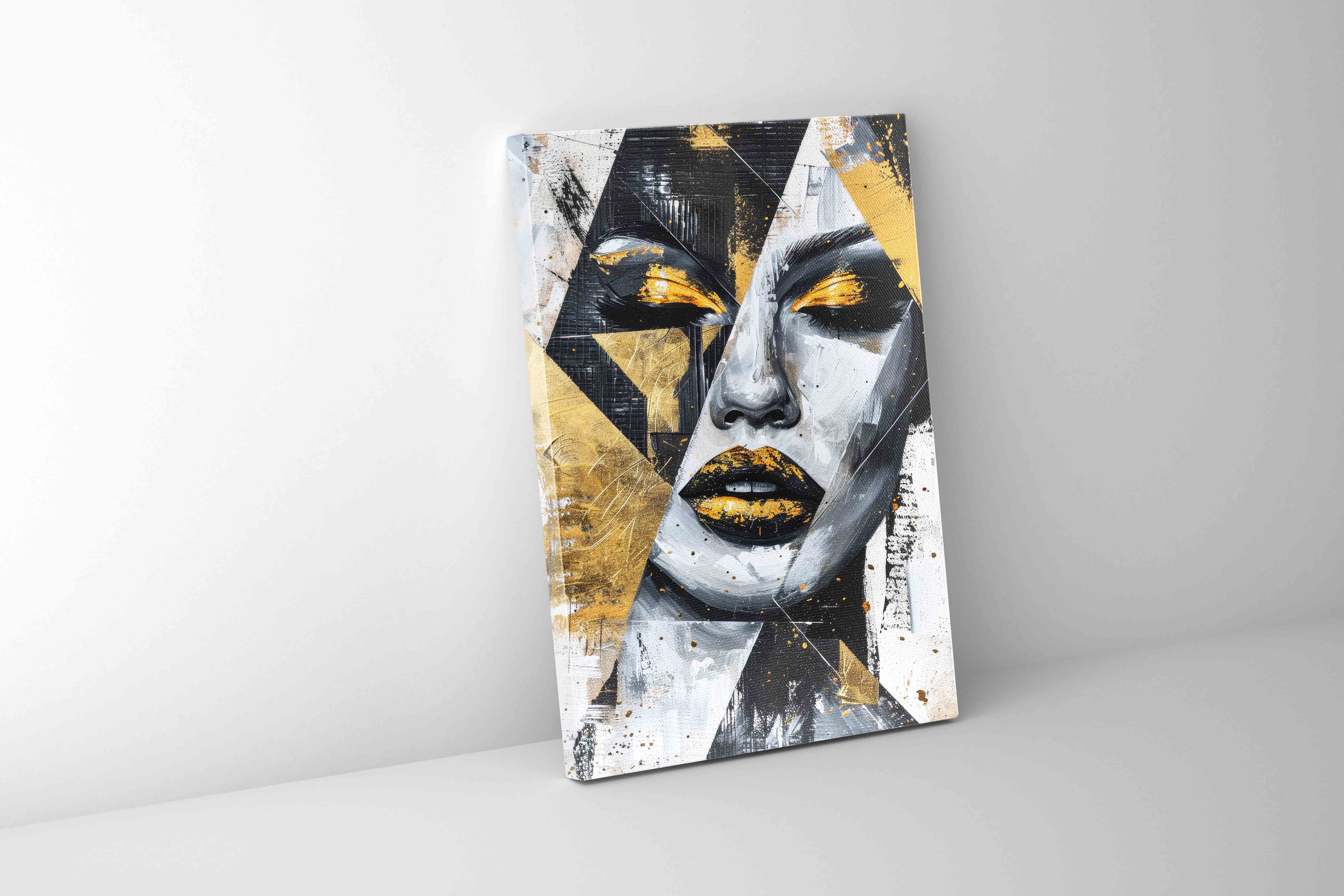 Gold & Black Face I Canvas Print 36x48-Print-DECOROLALA