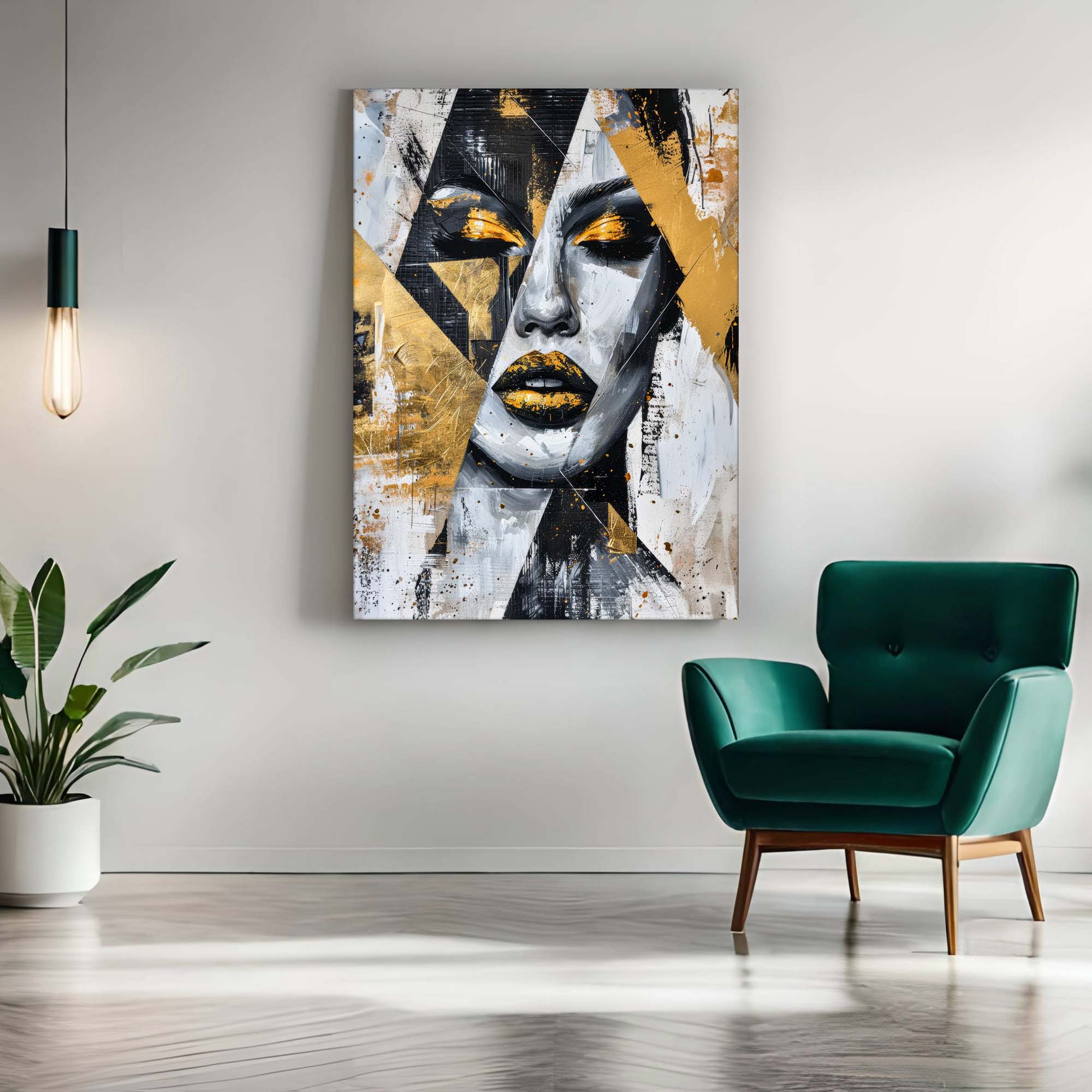 Gold & Black Face I Canvas Print 36x48-Print-DECOROLALA