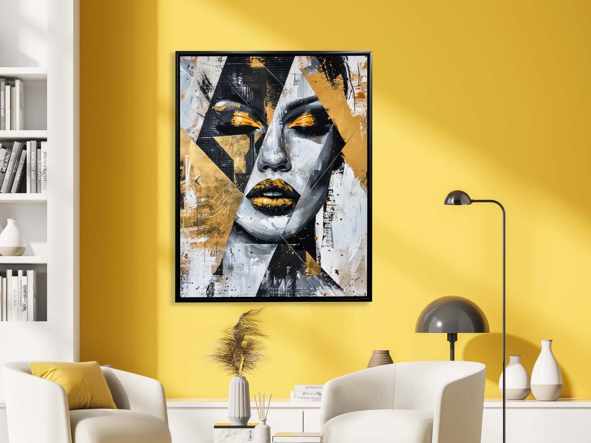 Gold & Black Face I Canvas Print 36x48-Print-DECOROLALA