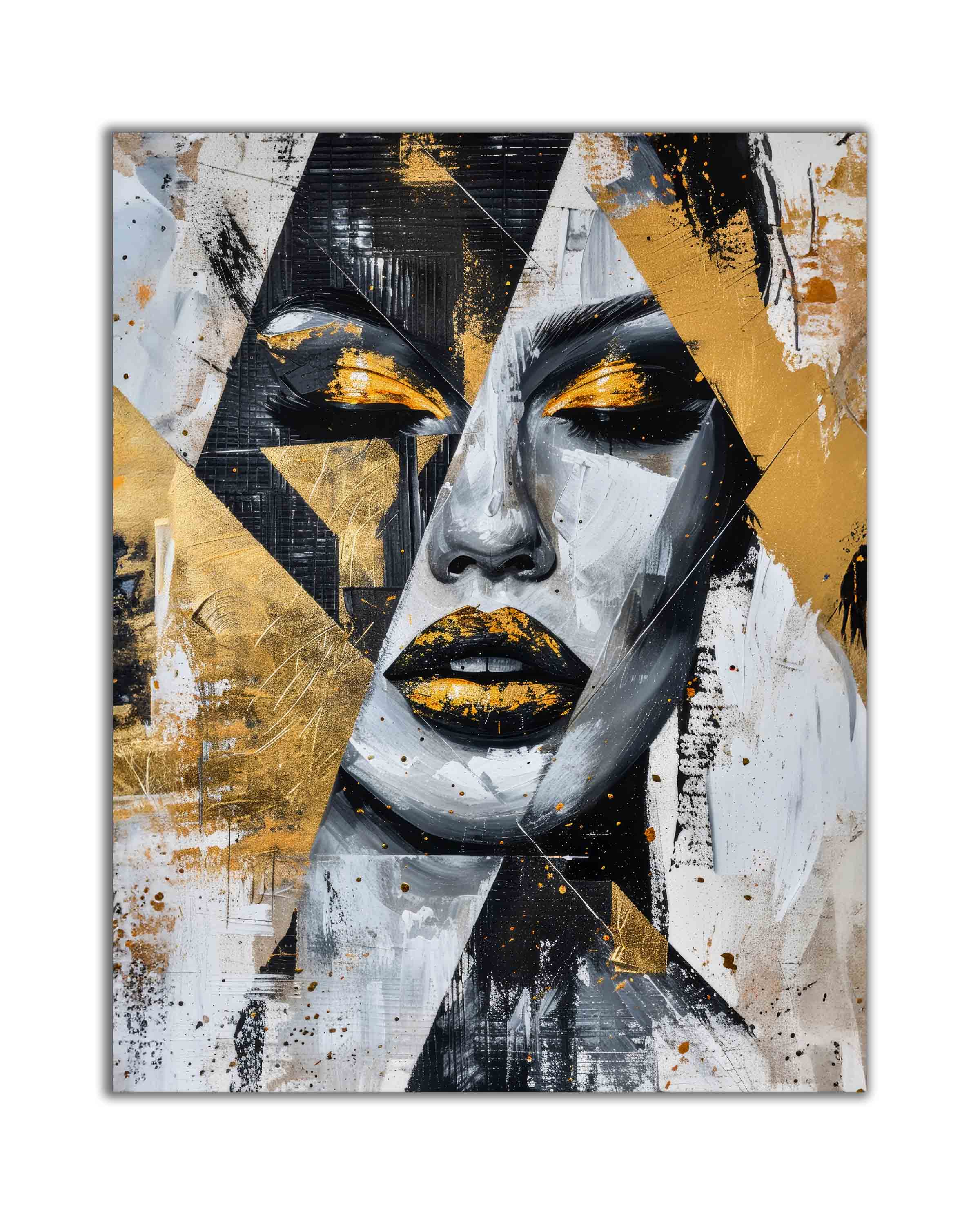 Gold & Black Face I Canvas Print 36x48-Print-DECOROLALA