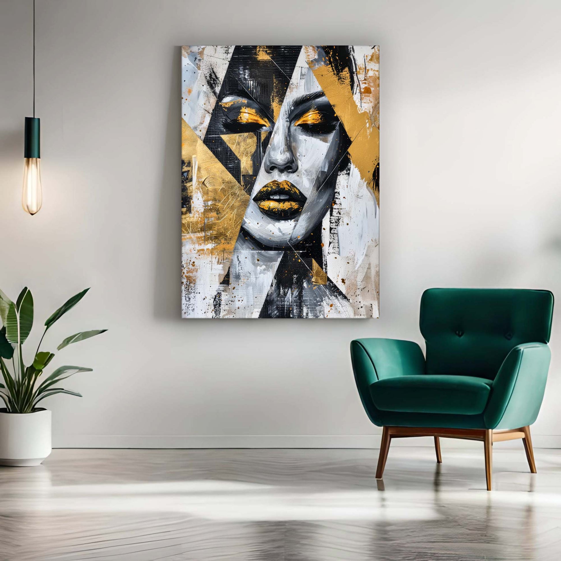 Gold & Black Face I-Print-DECOROLALA