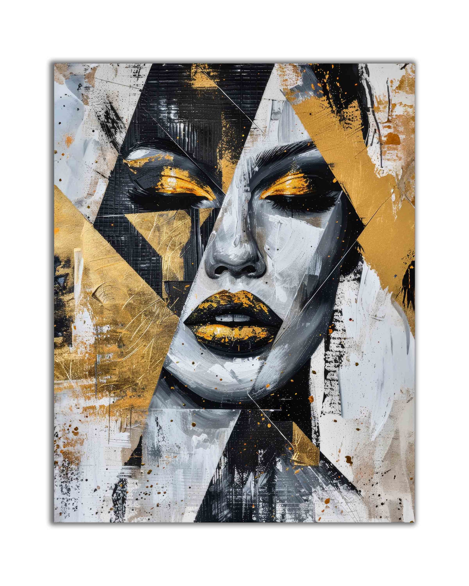 Gold & Black Face I-Print-DECOROLALA