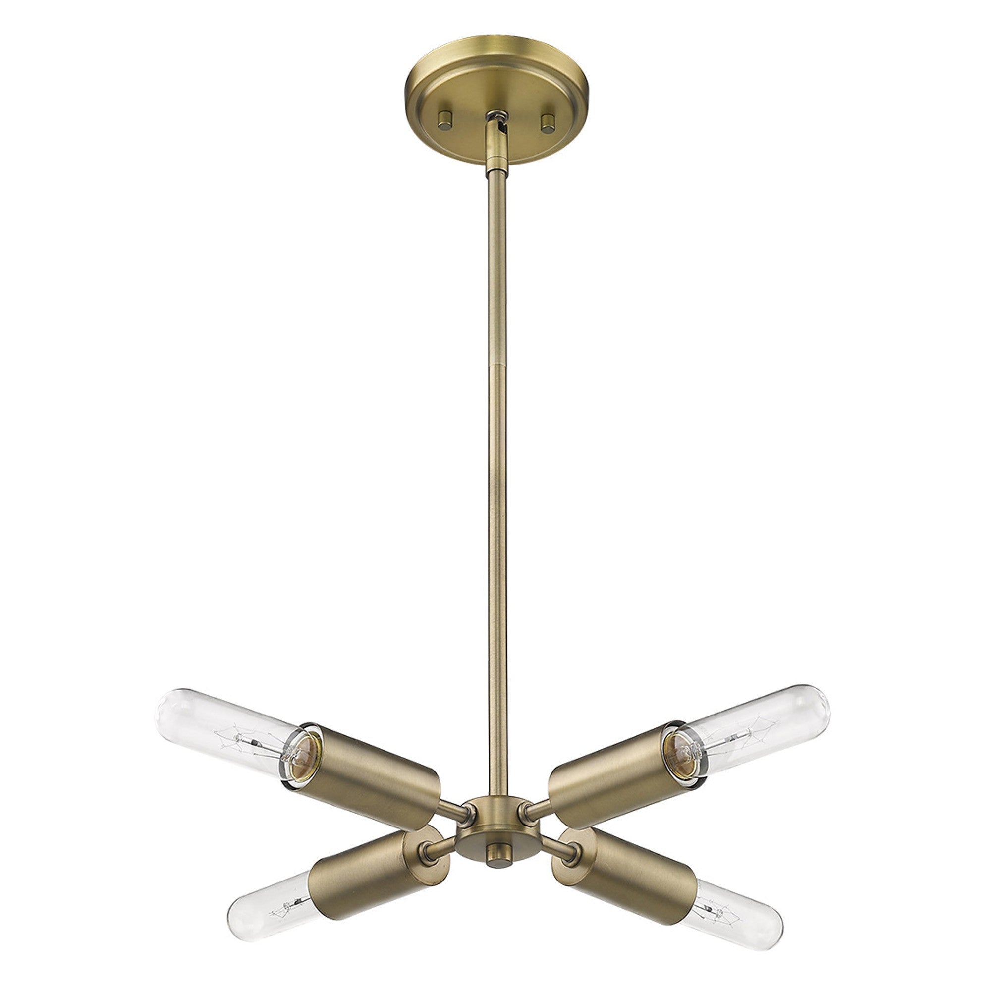 Gold Four Light Metal Dimmable Chandelier-Chandeliers-DECOROLALA