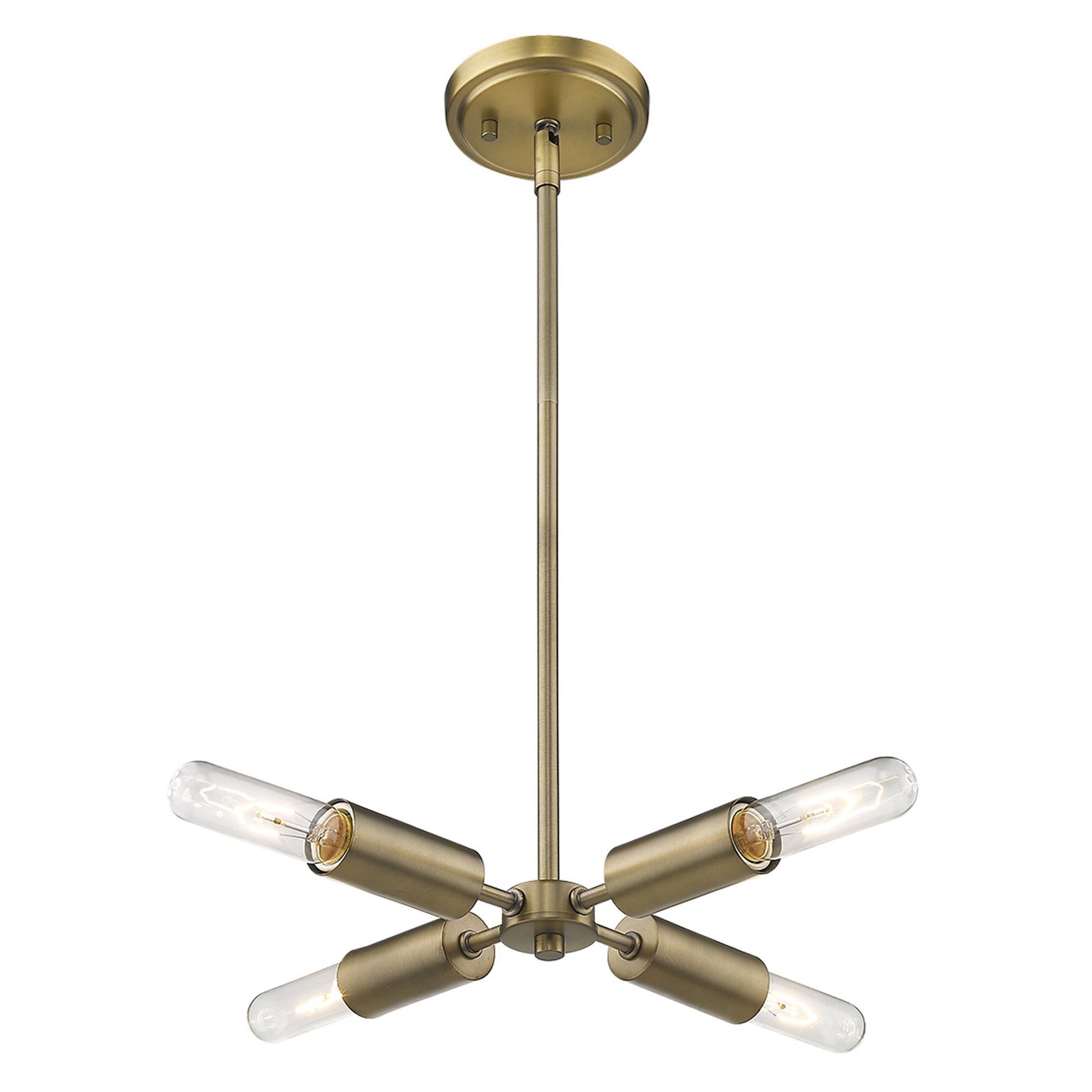 Gold Four Light Metal Dimmable Chandelier-Chandeliers-DECOROLALA