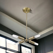 Gold Four Light Metal Dimmable Chandelier-Chandeliers-DECOROLALA