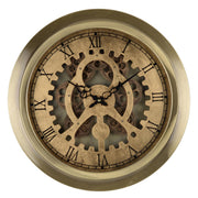 Gold Industrial Style Round Wall Clock-Wall Clocks-DECOROLALA