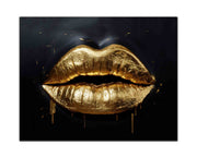 Gold Lips 48" x 36" Fine Art Canvas-Canvas Print-DECOROLALA