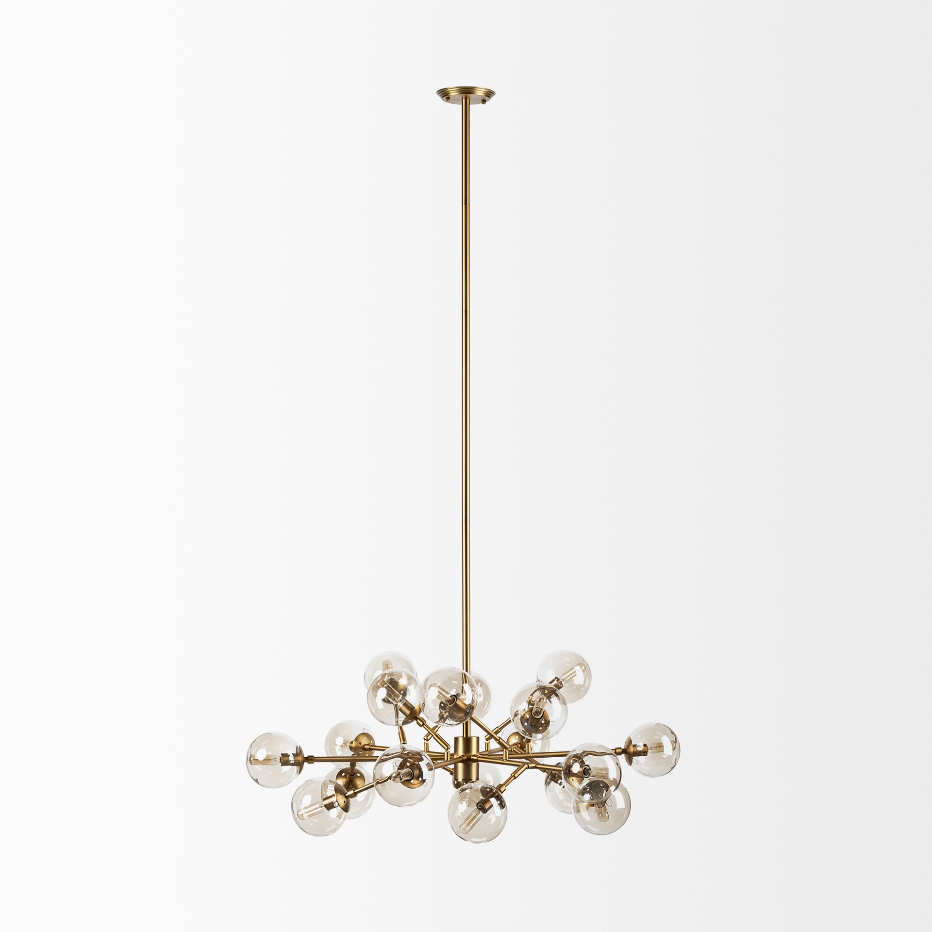 Gold Metal Eighteen Bulb Hanging Chandelier-Chandeliers-DECOROLALA