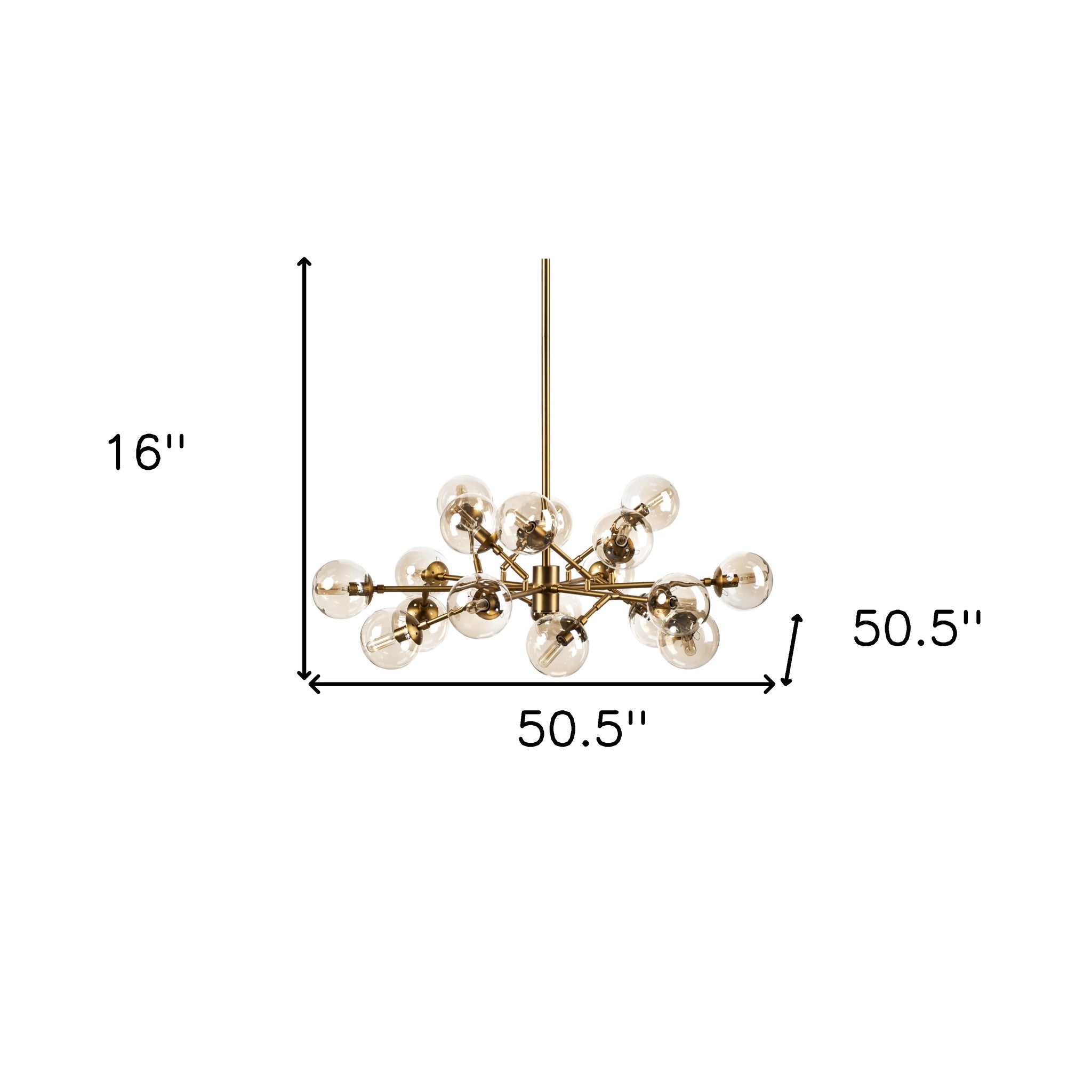 Gold Metal Eighteen Bulb Hanging Chandelier-Chandeliers-DECOROLALA