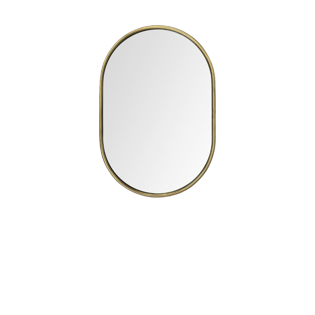Gold Oval Accent Metal Mirror-Mirrors-DECOROLALA