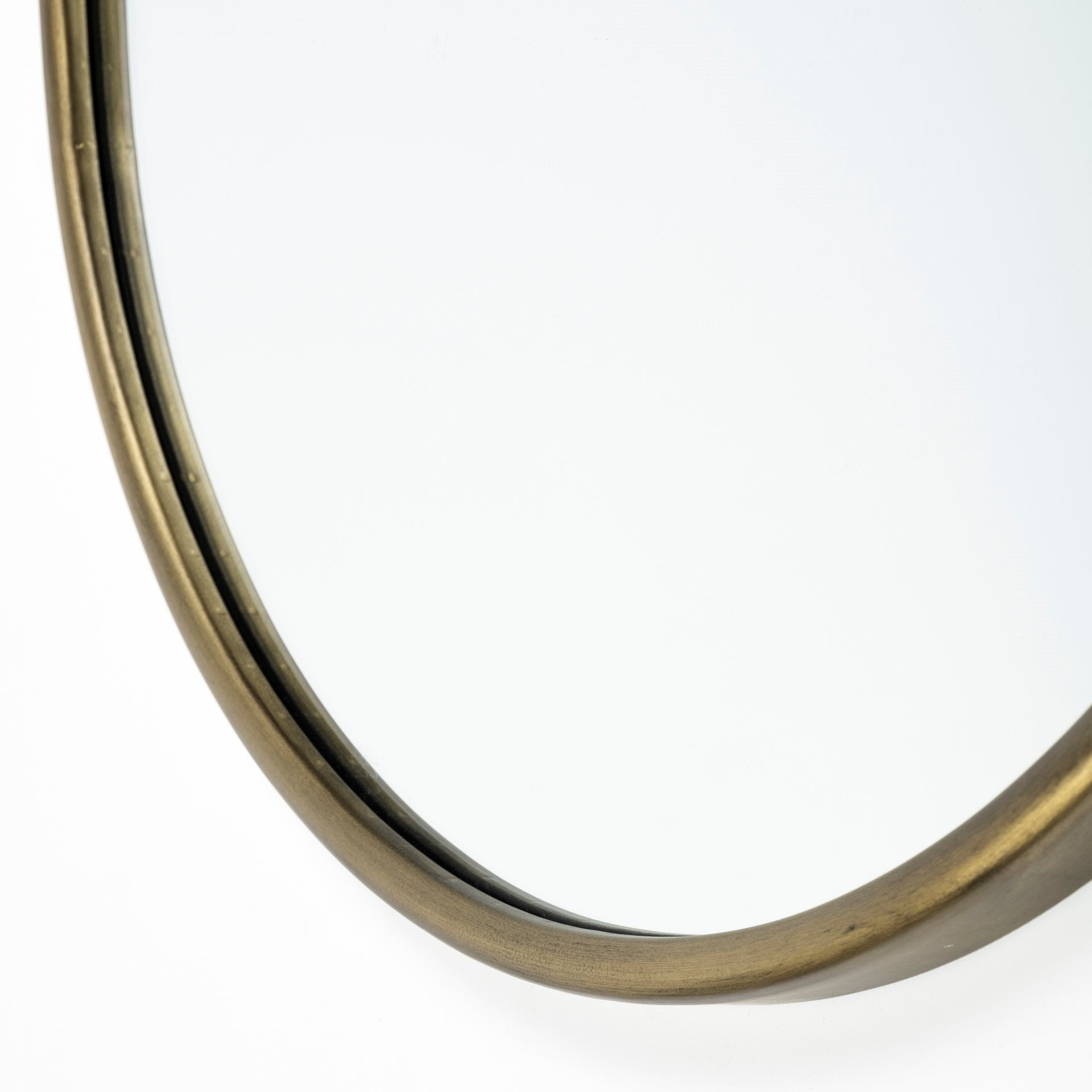 Gold Oval Accent Metal Mirror-Mirrors-DECOROLALA
