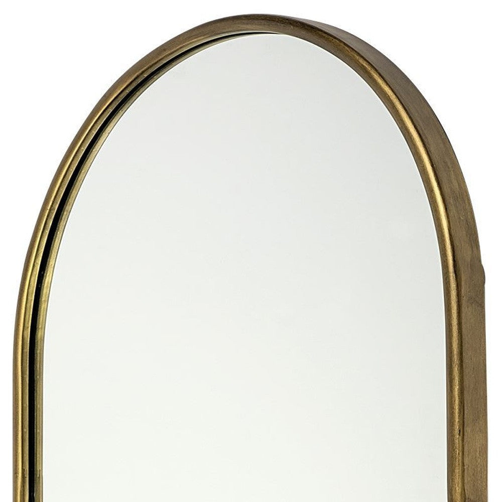 Gold Oval Accent Metal Mirror-Mirrors-DECOROLALA
