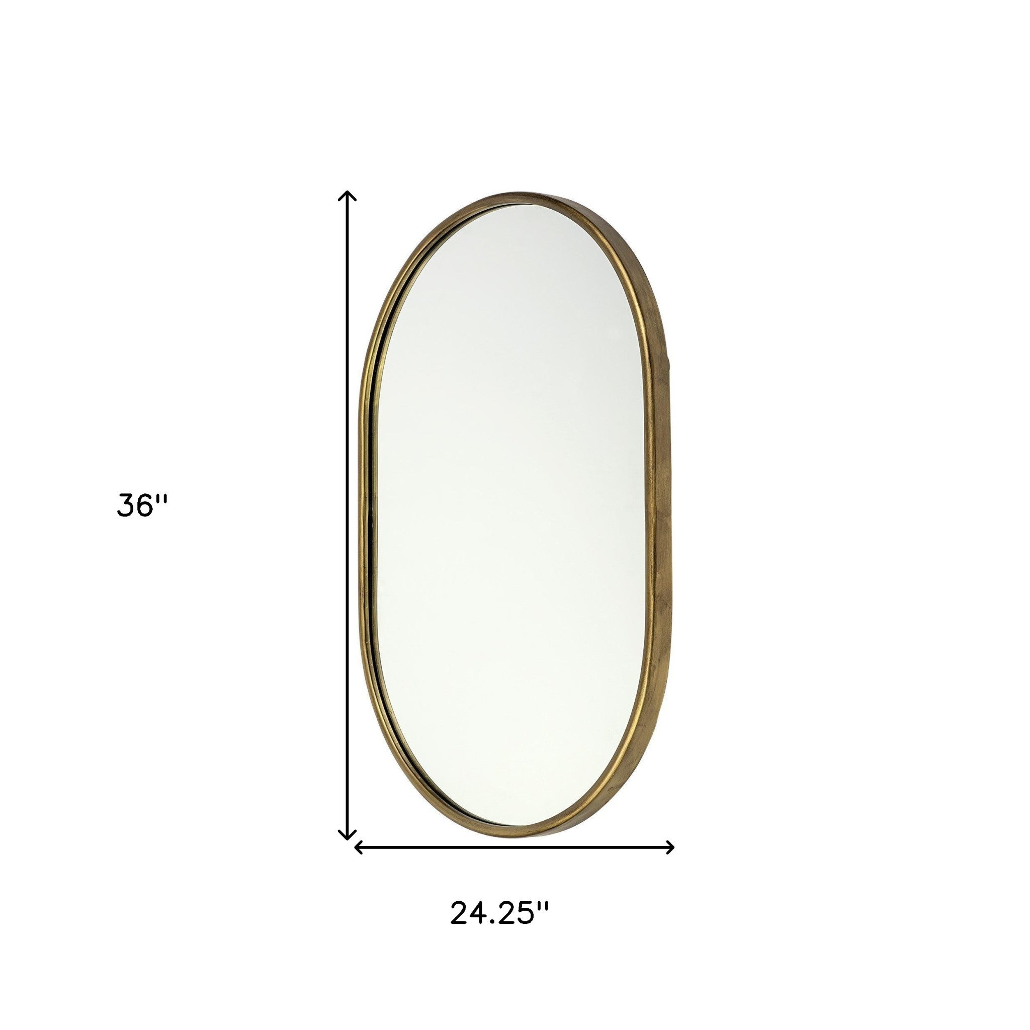 Gold Oval Accent Metal Mirror-Mirrors-DECOROLALA