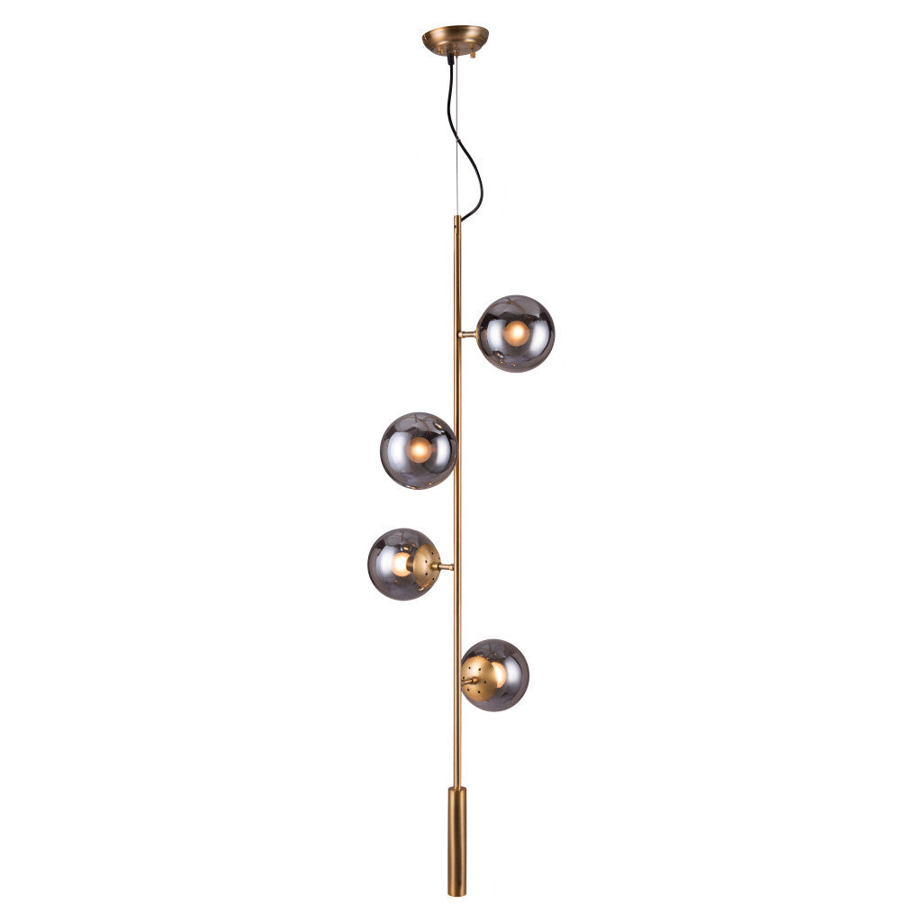 Gold Shaded Four Light Metal Dimmable Ceiling Light With Clear Shades-Chandeliers-DECOROLALA