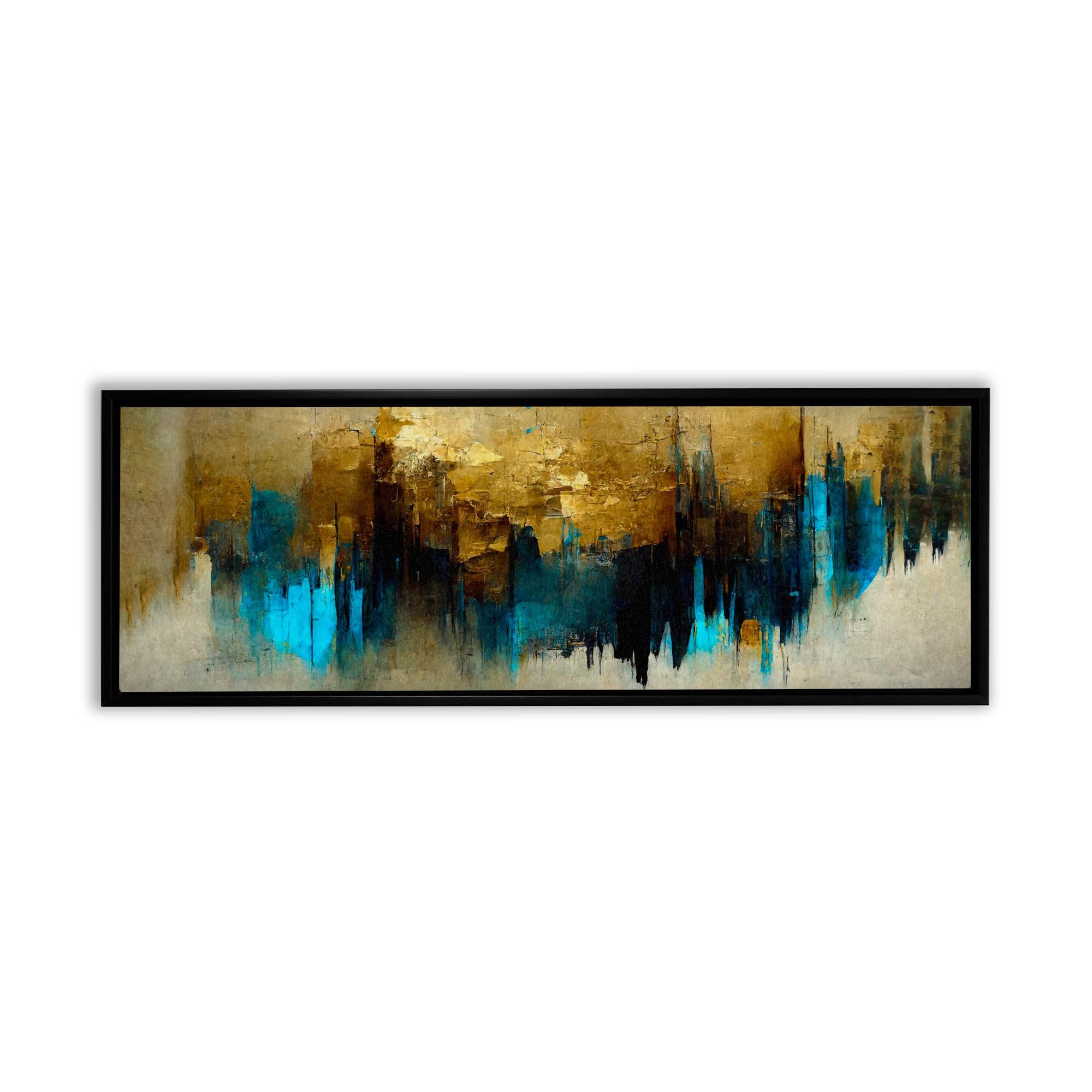 Gold and Blue Abstract Canvas Wall Art-Wall Art-DECOROLALA