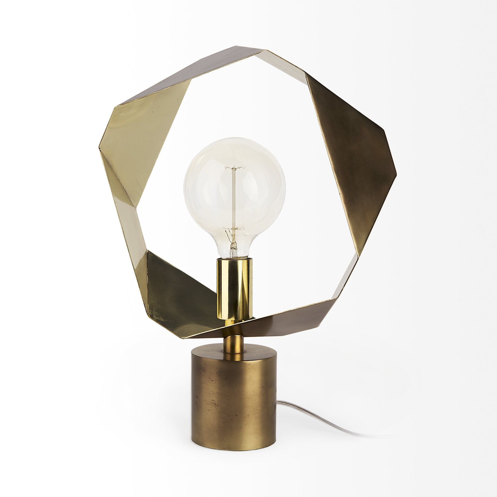 Golden Geometric Halo Table Or Desk Lamp-Table Lamps-DECOROLALA