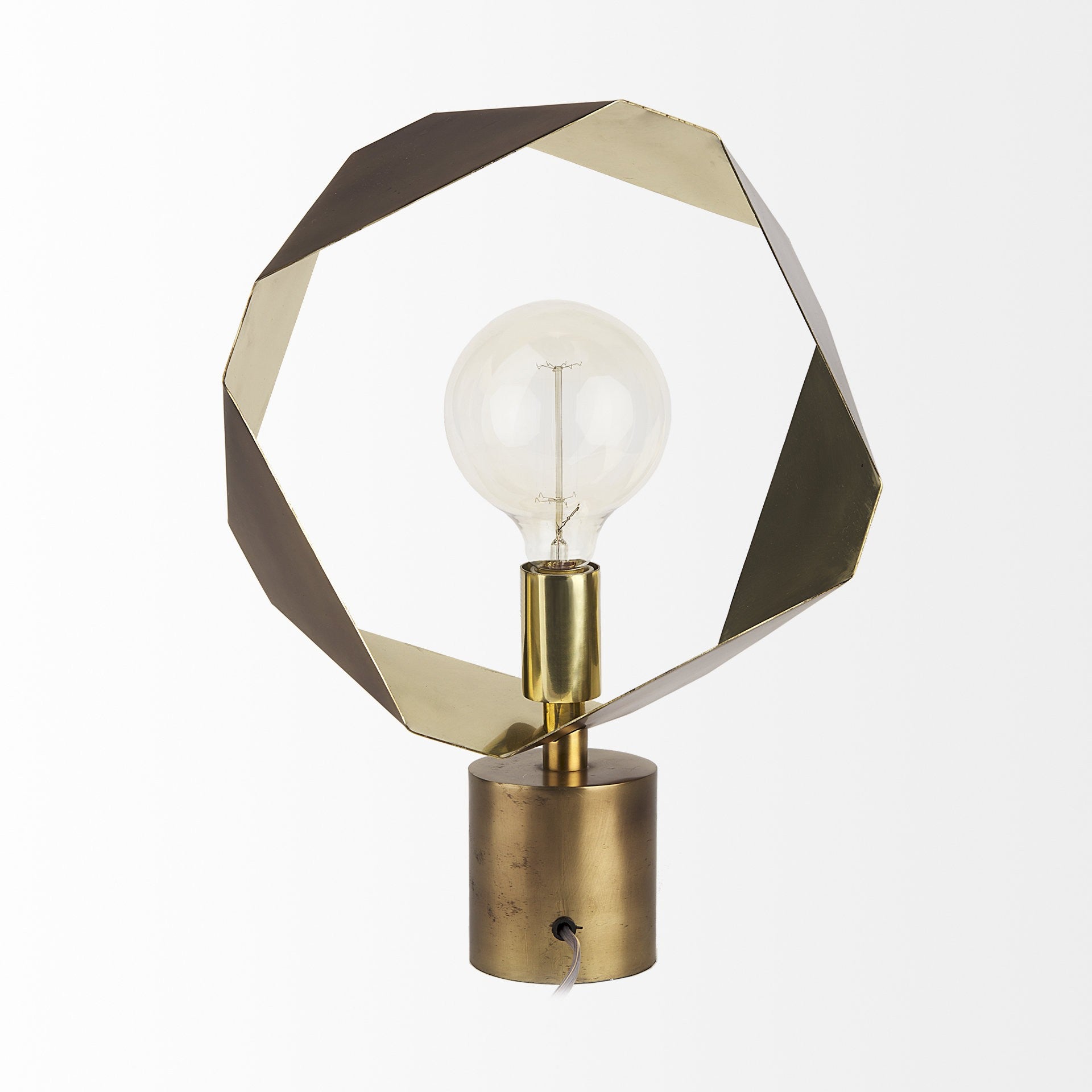 Golden Geometric Halo Table Or Desk Lamp-Table Lamps-DECOROLALA