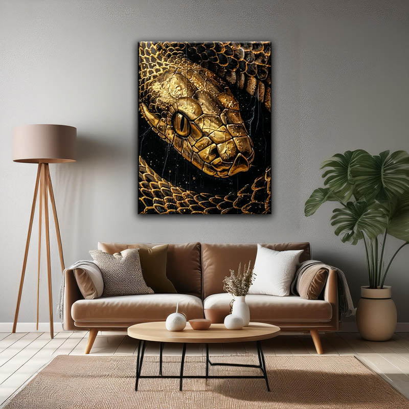 Golden Snake 36"x48"-Canvas Print-DECOROLALA