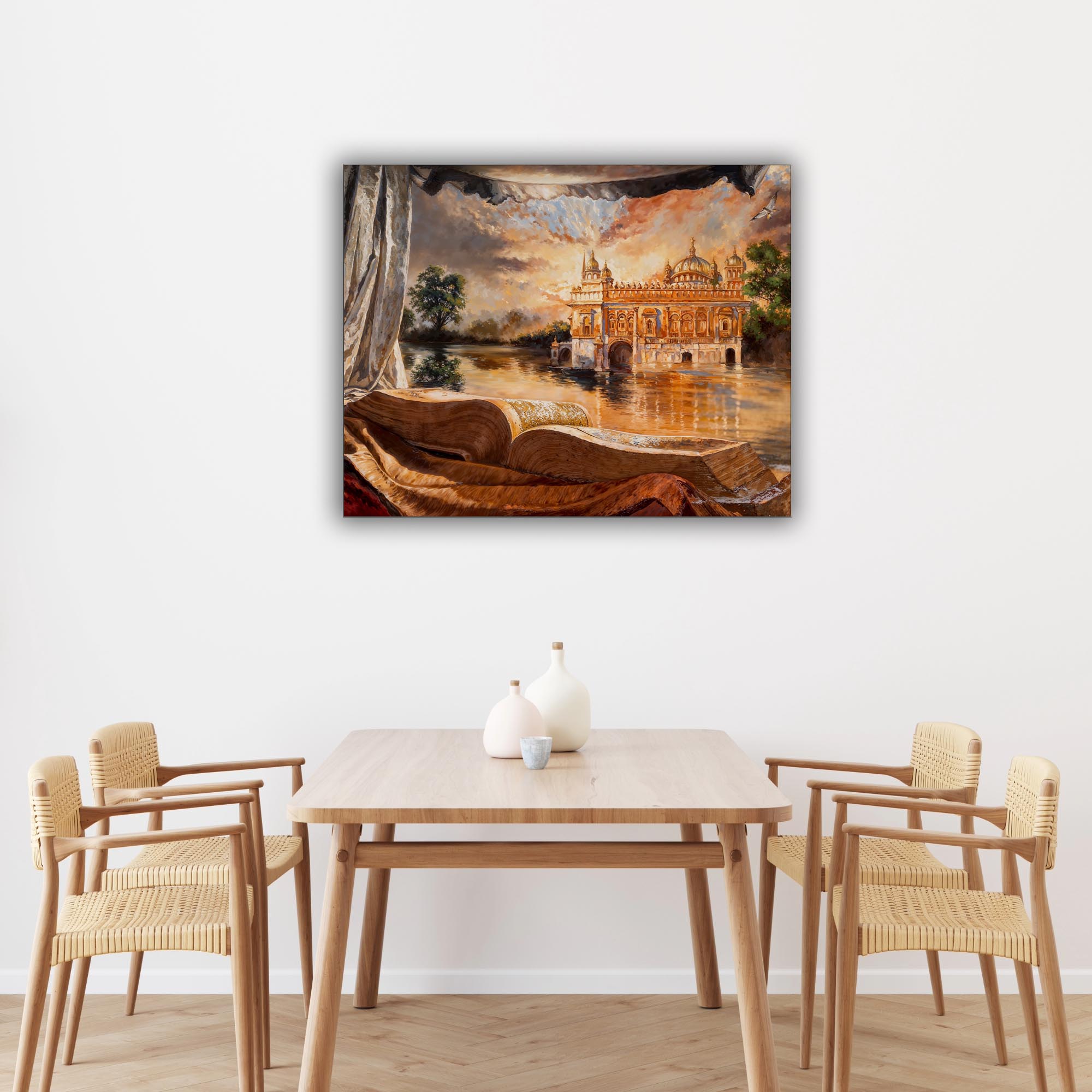 Golden Temple Canvas Wall Art 48x36-Wall Art-DECOROLALA