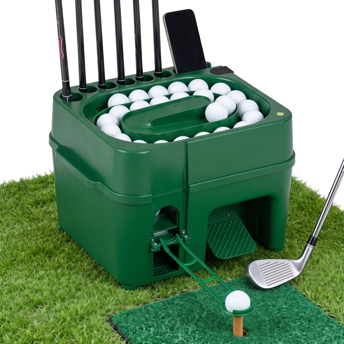 Golf Ball Dispenser 6-Club Holder & 50-Ball Capacity for Beginner Advanced Golfer-Golf-DECOROLALA