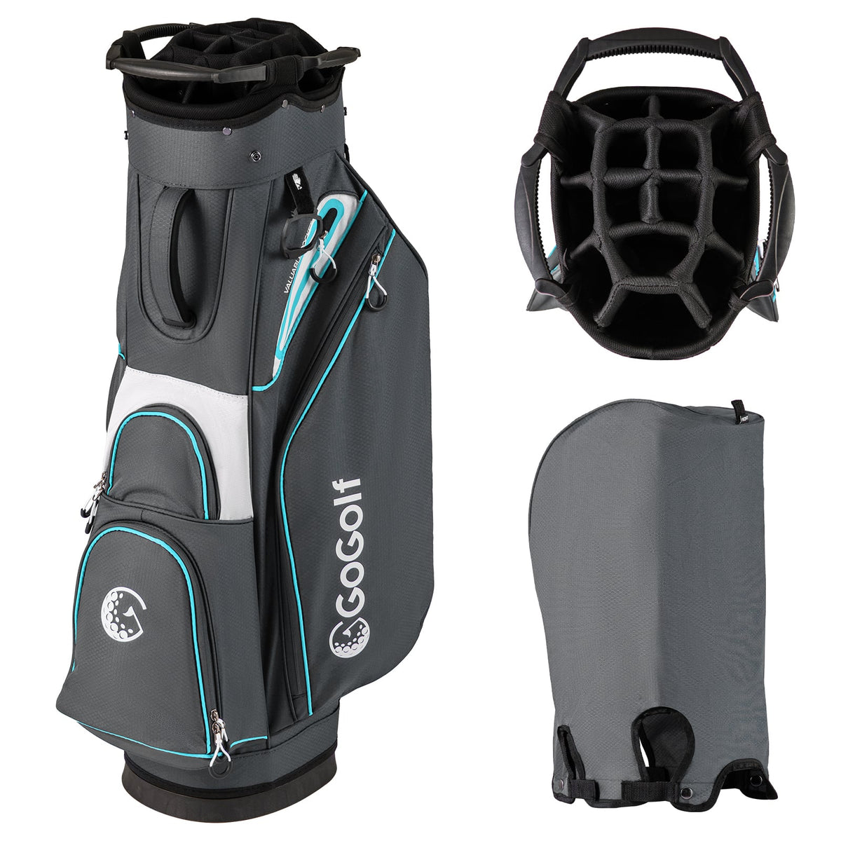 Golf Cart Bag Lightweight Portable Golf Club Organizer Bag-Gray-Golf-DECOROLALA