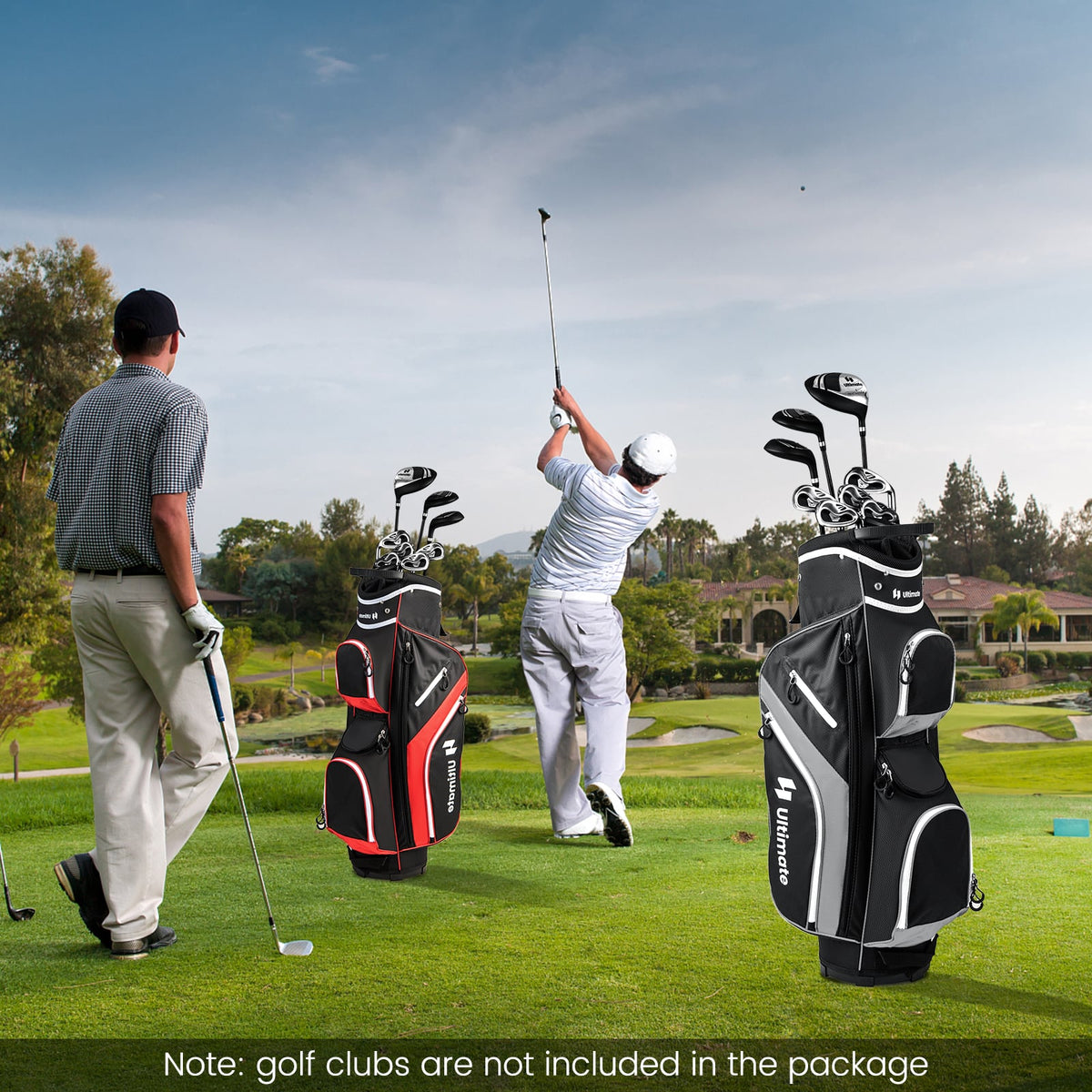 Golf Cart Bag with 14 Way Top Dividers-Gray-Golf-DECOROLALA