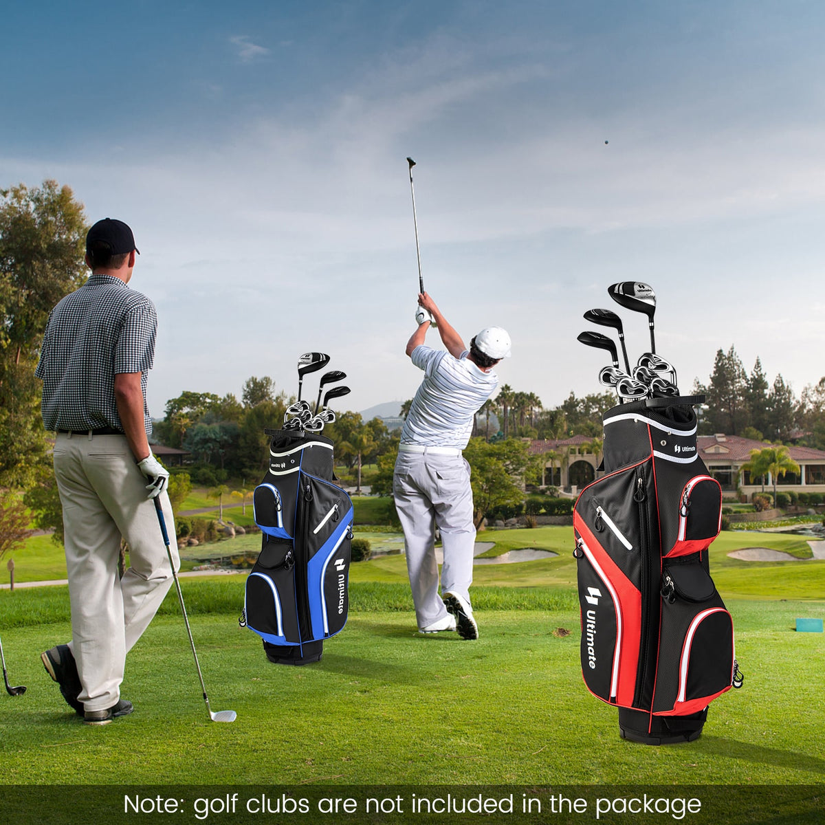 Golf Cart Bag with 14 Way Top Dividers-Red-Golf-DECOROLALA