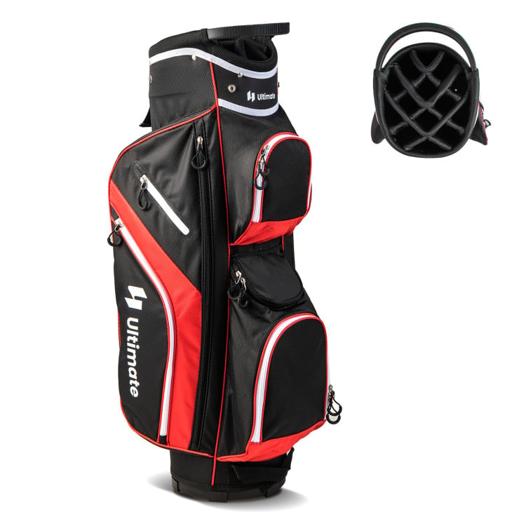 Golf Cart Bag with 14 Way Top Dividers-Red-Golf-DECOROLALA