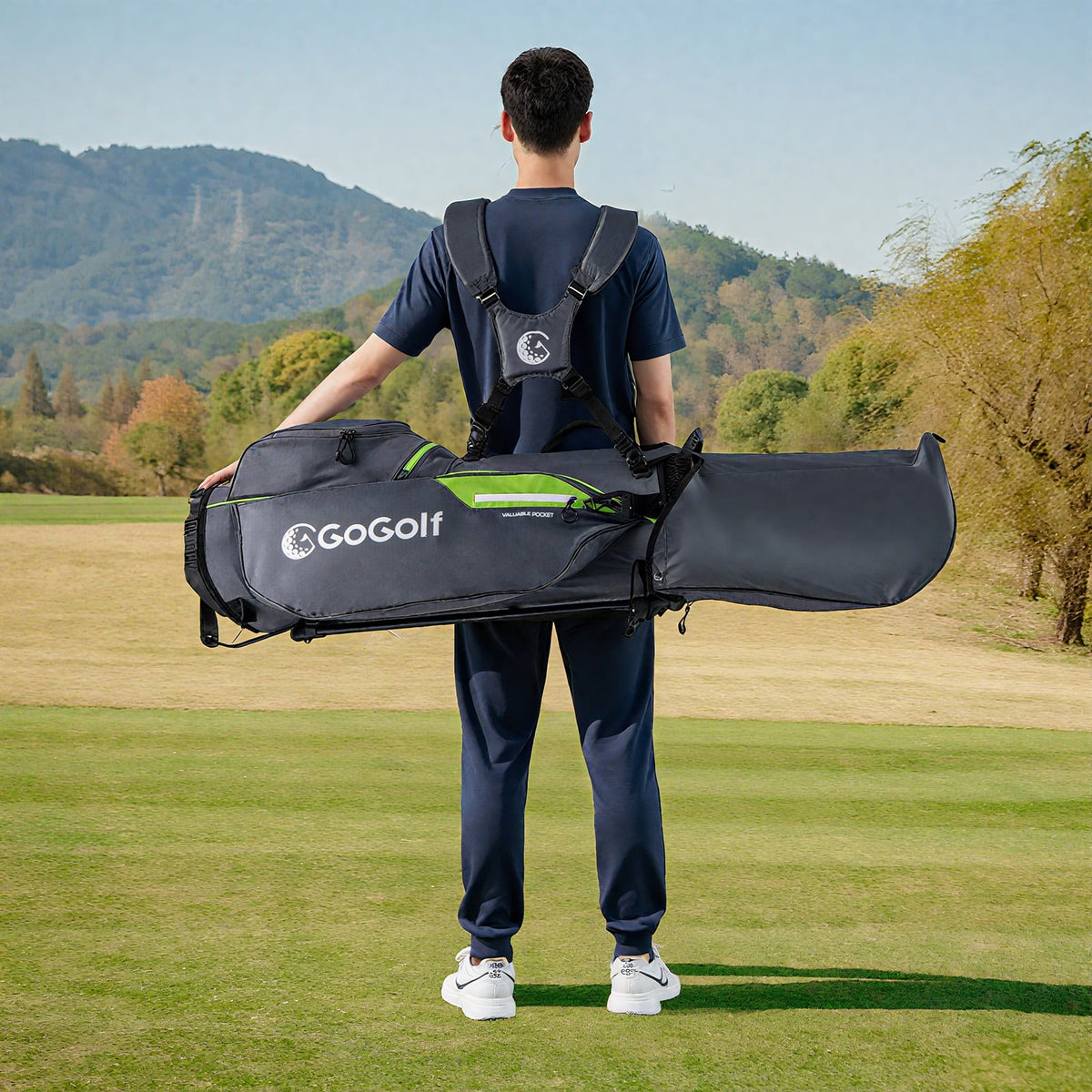 Golf Stand Bag Lightweight Golf Bag with 8 Way Top Dividers and 5 Zippered Pockets-Gray-Golf-DECOROLALA