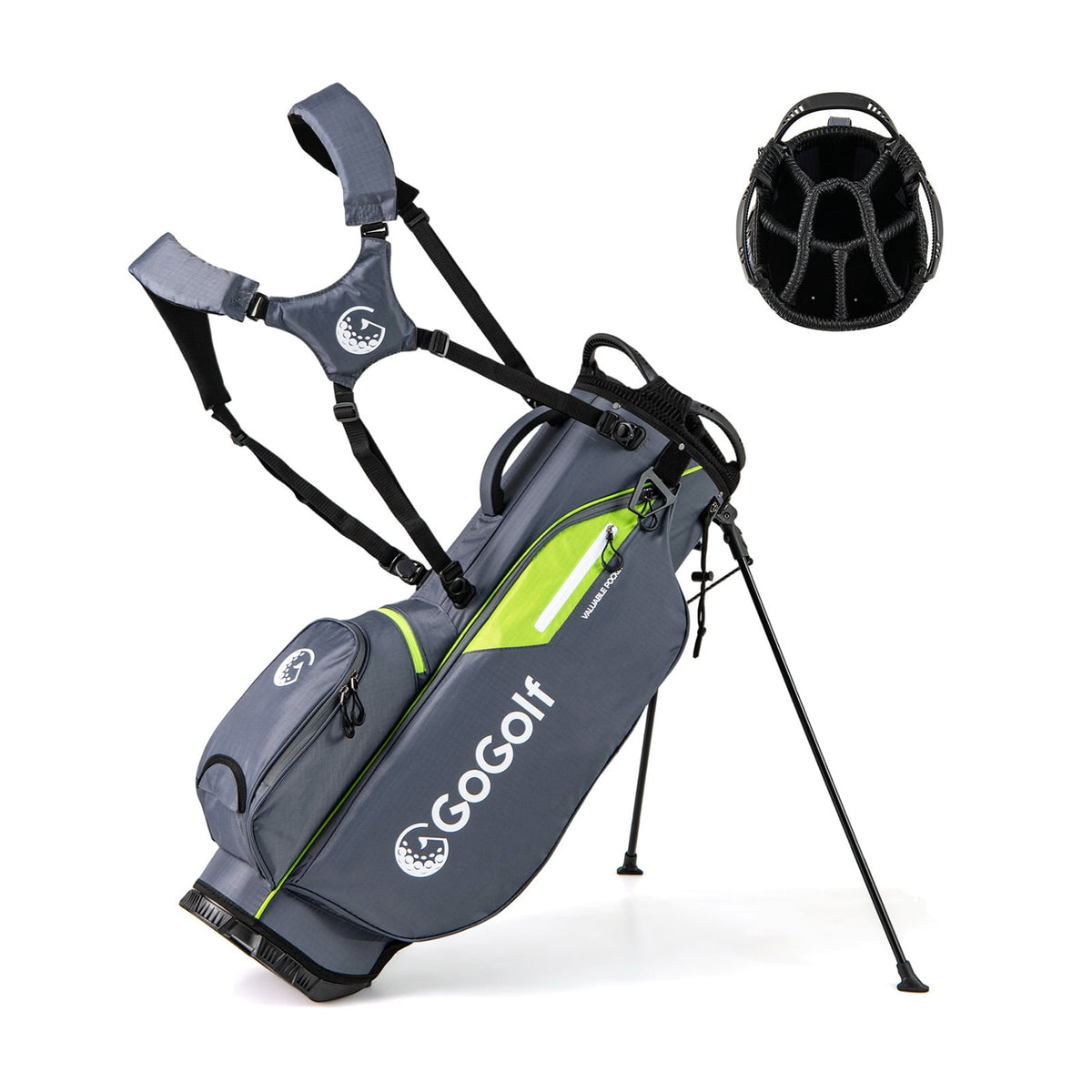 Golf Stand Bag Lightweight Golf Bag with 8 Way Top Dividers and 5 Zippered Pockets-Gray-Golf-DECOROLALA