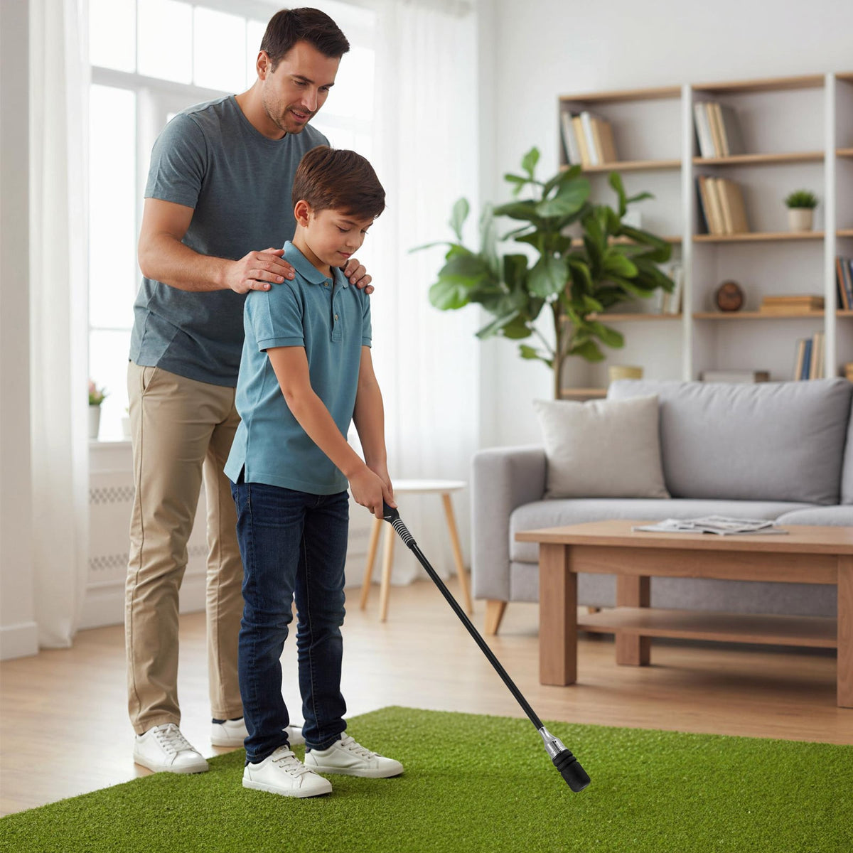 Golf Swing Trainer Click Stick Swing Training Aid for Speed Flexibility Balance-Black-Golf-DECOROLALA