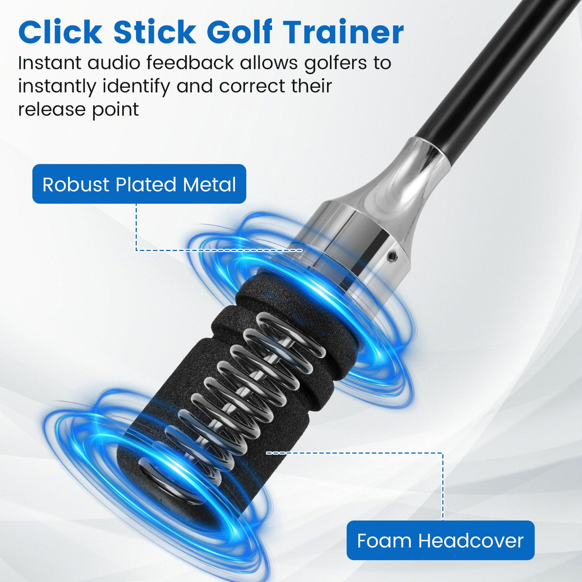 Golf Swing Trainer Click Stick Swing Training Aid for Speed Flexibility Balance-Black-Golf-DECOROLALA