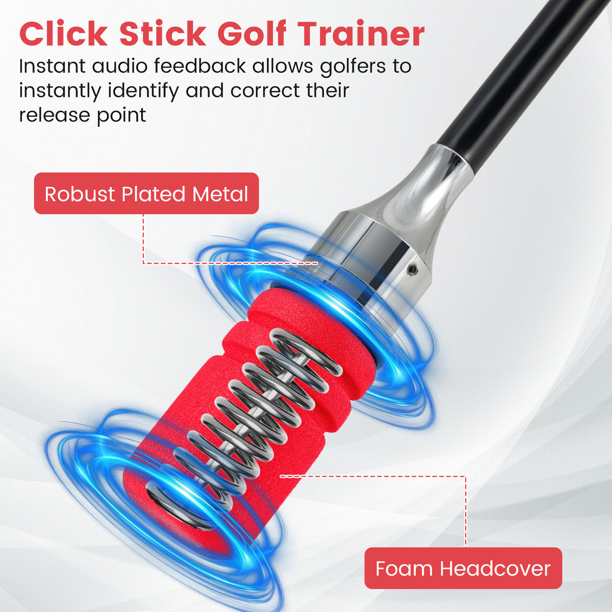 Golf Swing Trainer Click Stick Swing Training Aid for Speed Flexibility Balance-Red-Golf-DECOROLALA
