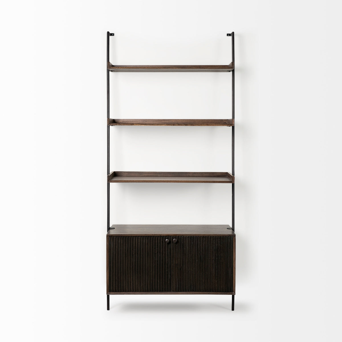 Grace 37.5L x 20W x 82H Two-Toned Brown Wood Three Shelf Shelving Unit-Shelving-DECOROLALA