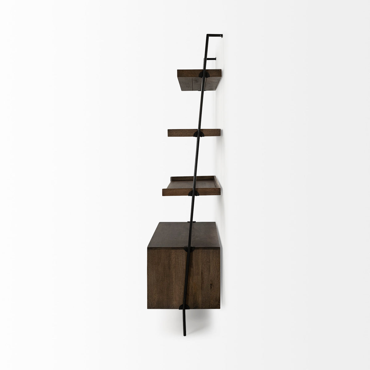 Grace 37.5L x 20W x 82H Two-Toned Brown Wood Three Shelf Shelving Unit-Shelving-DECOROLALA