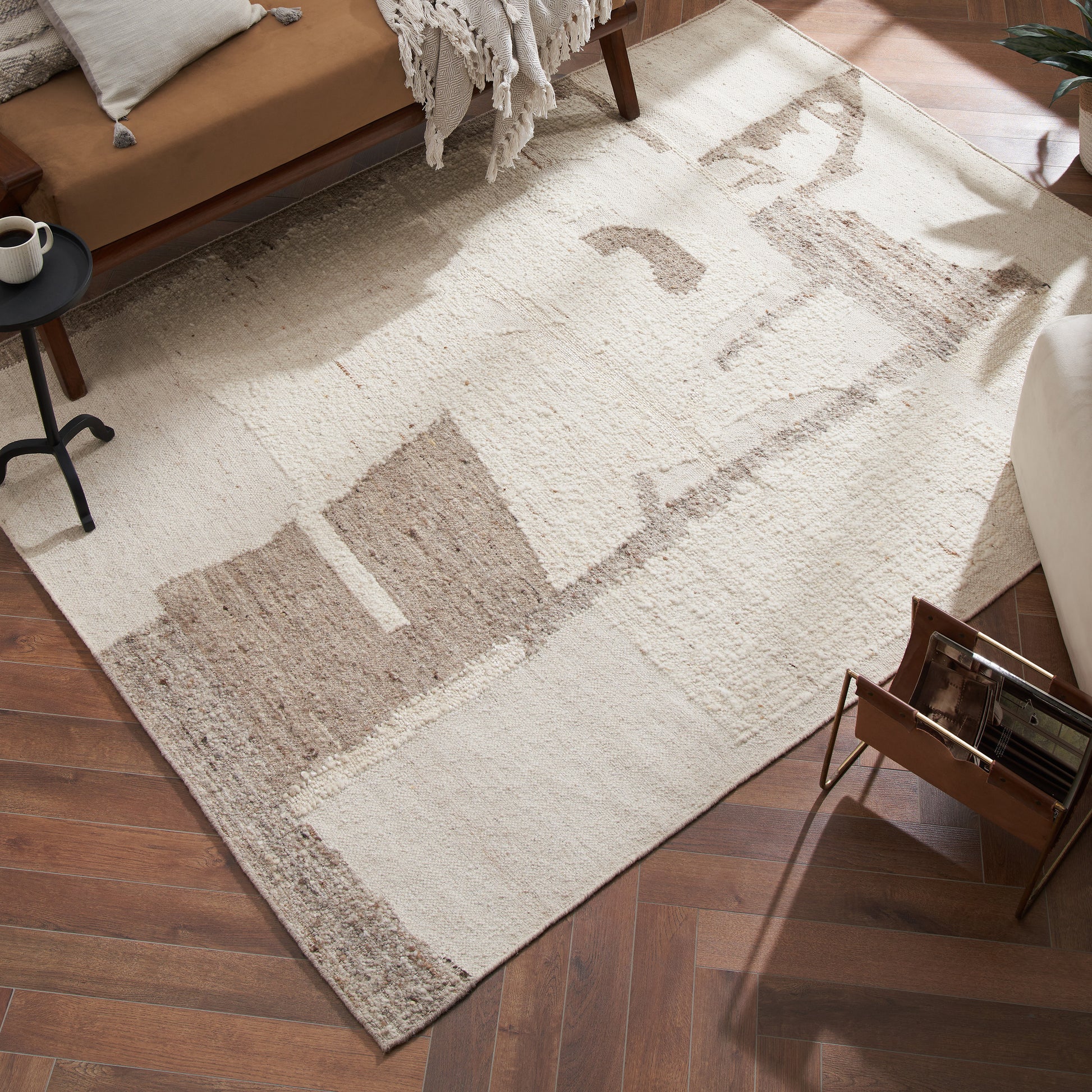Grace Handwoven Area Rug Ivory Stone-Carpets-DECOROLALA