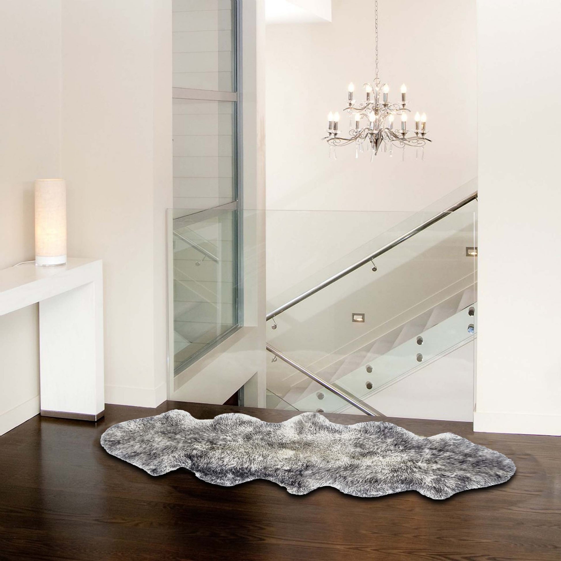 Gradient Grey Animal Print Area Rug-Area Rugs-DECOROLALA