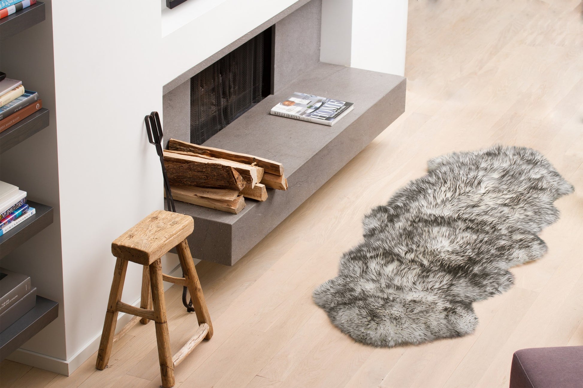 Gradient Grey Animal Print Area Rug-Area Rugs-DECOROLALA