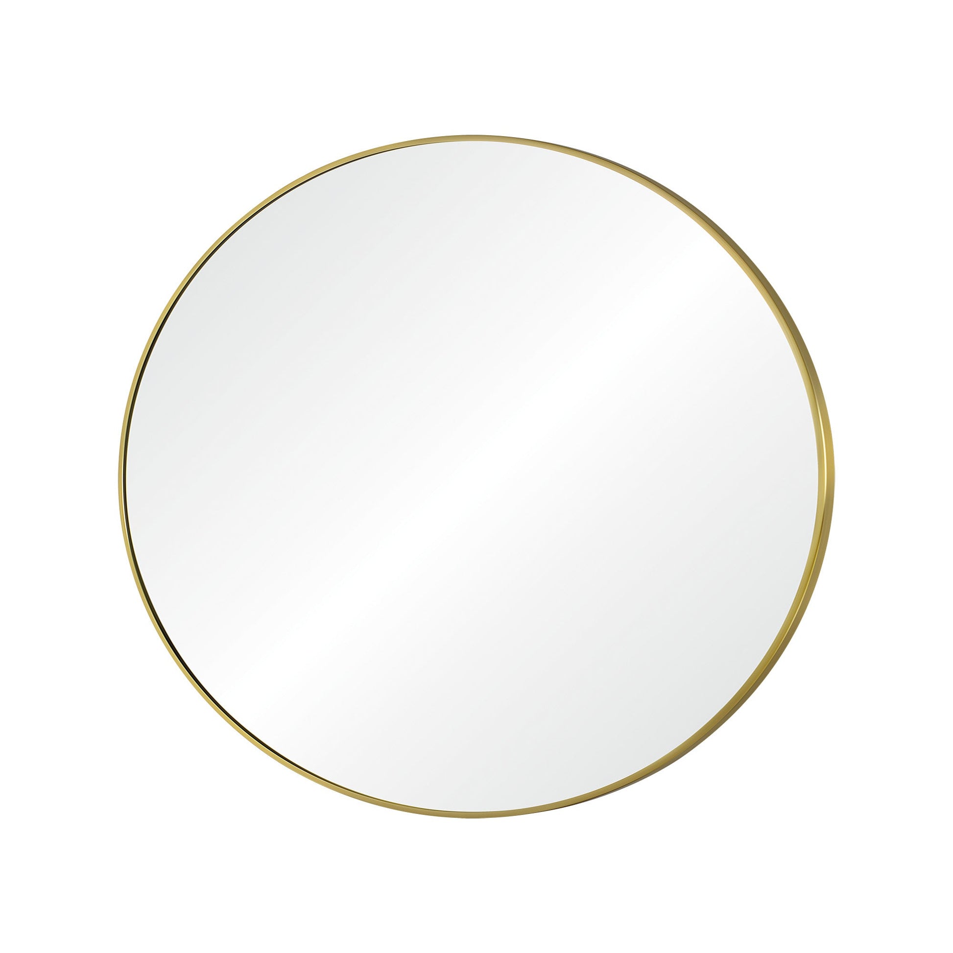 Grady 40" Tall Round Wall Mirror, Yellow-Mirror-DECOROLALA