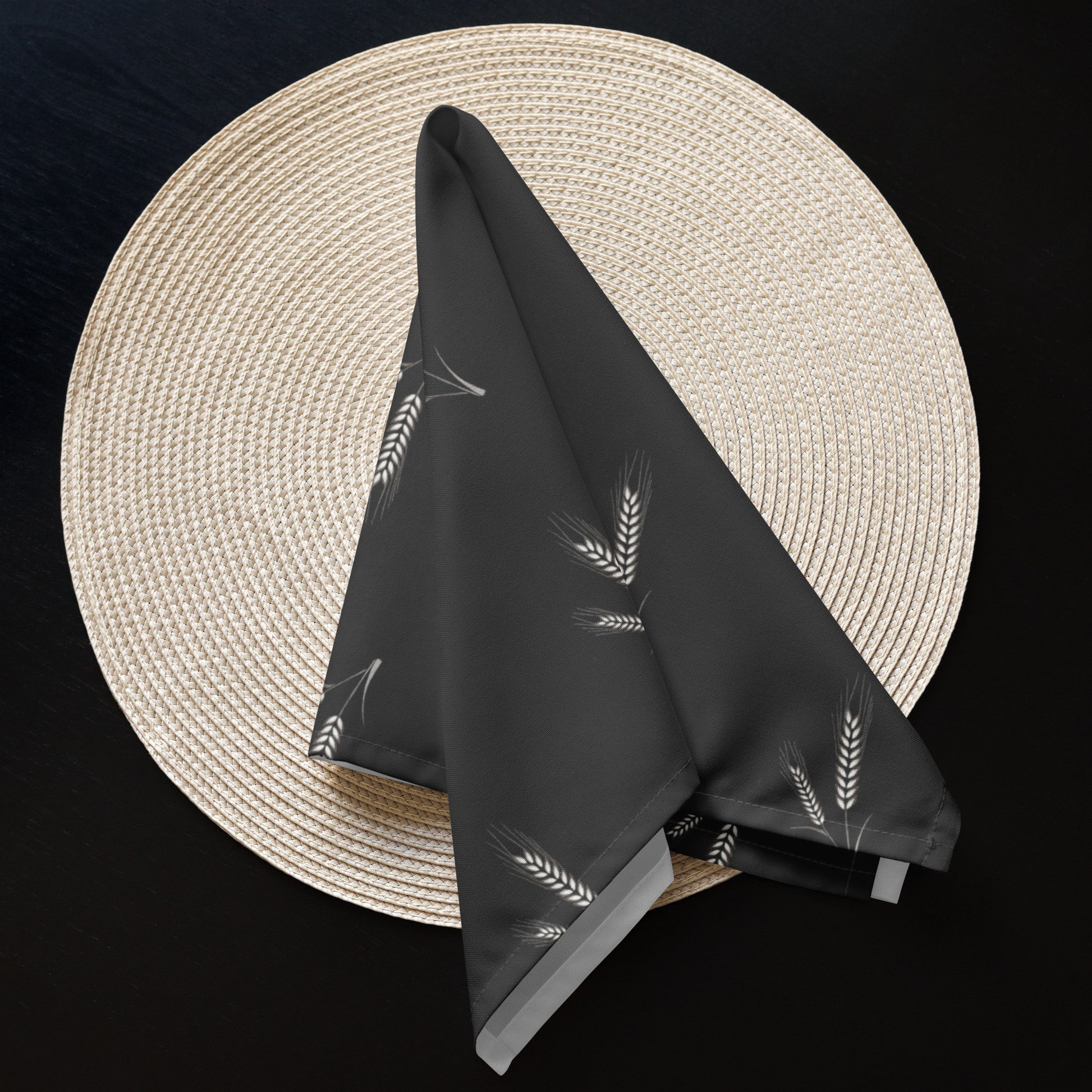 Grano Pattern Cloth Napkin Set - Dark Grey-Ergot-DECOROLALA