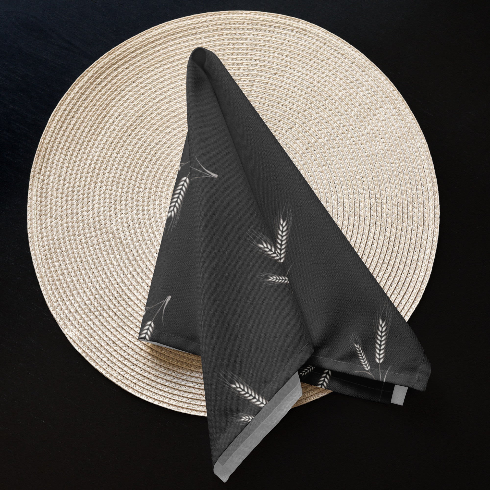 Grano Pattern Cloth Napkin Set - Dark Grey-Ergot-DECOROLALA