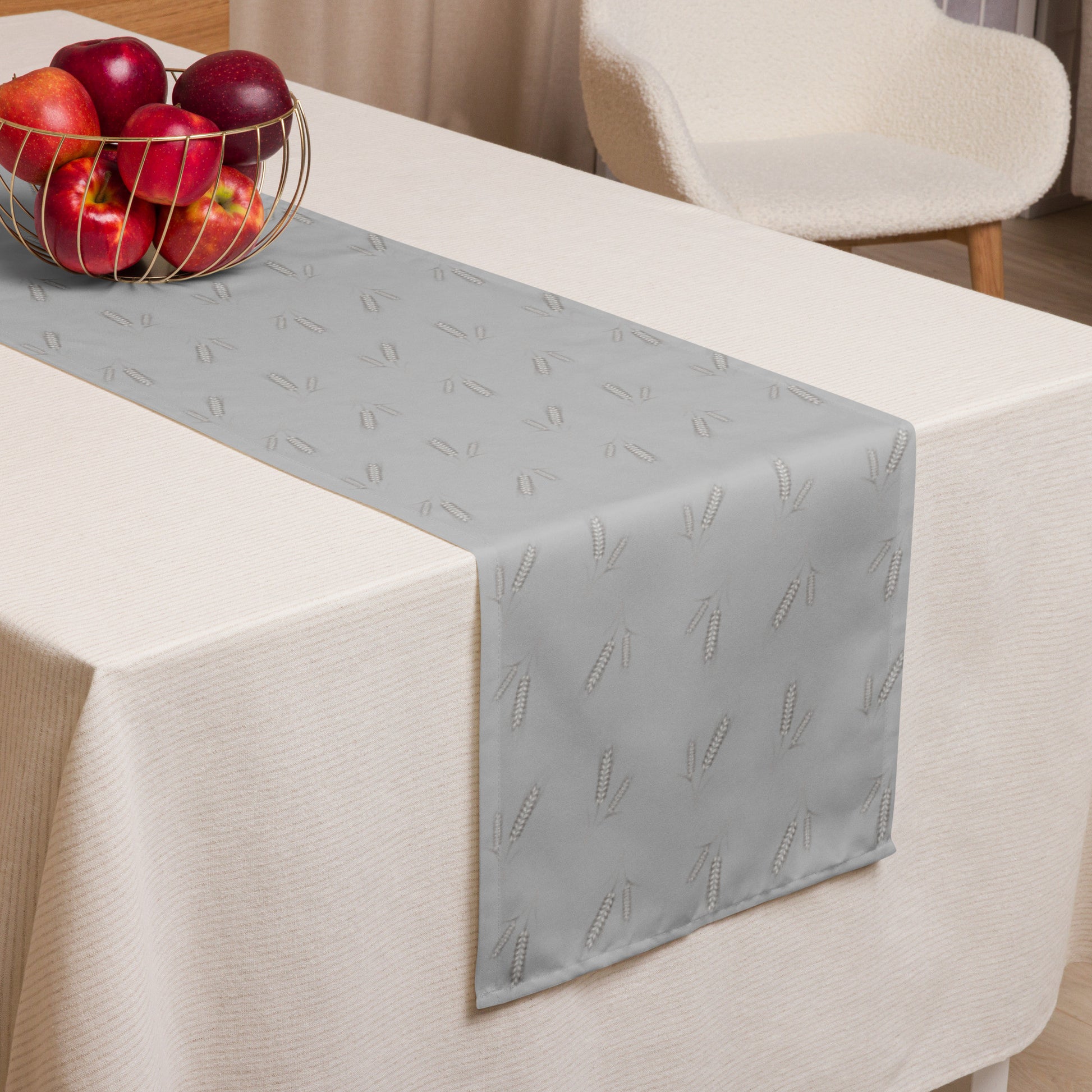 Grano Pattern Table Runner - Grey-Dining Room & Kitchen-DECOROLALA