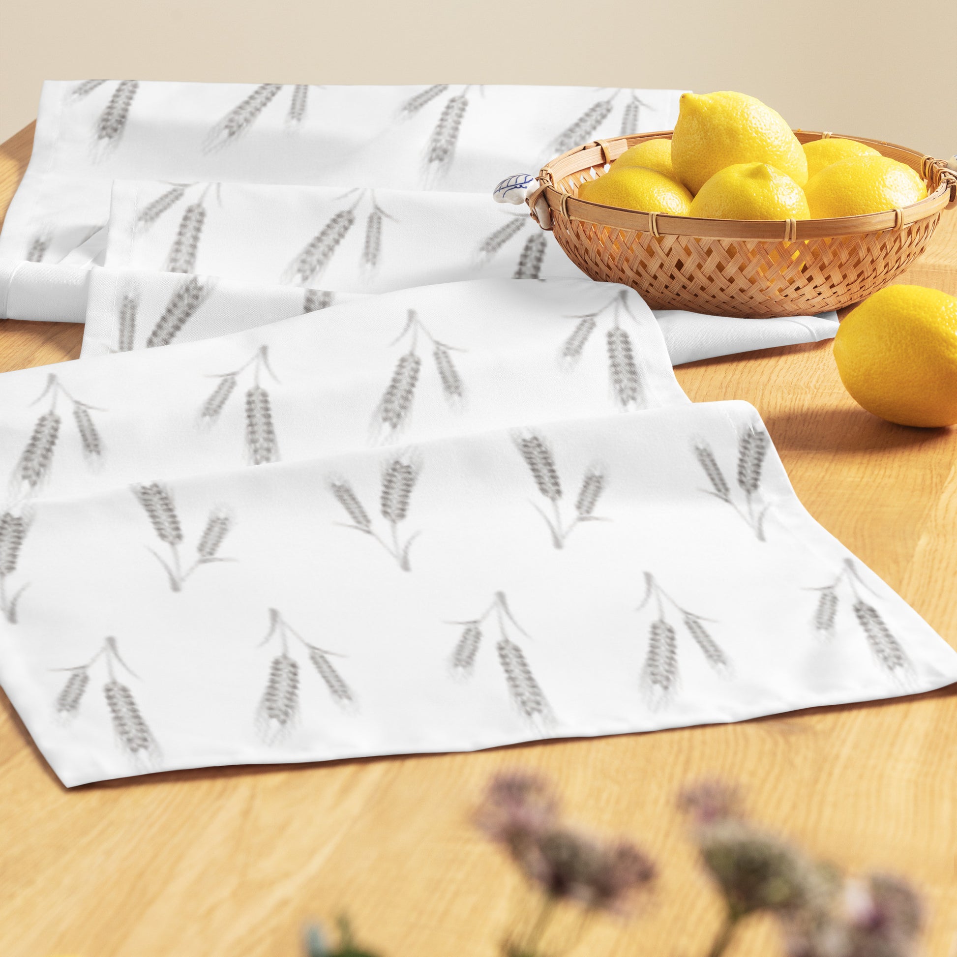 Grano Pattern Table Runner - White-Living-DECOROLALA