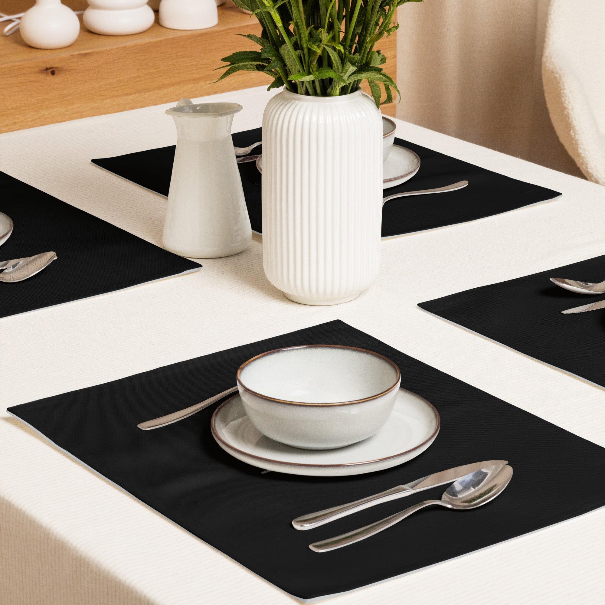 Grano Placemat Set - Black-Ergot-DECOROLALA